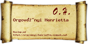Orgoványi Henrietta névjegykártya
