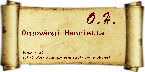 Orgoványi Henrietta névjegykártya